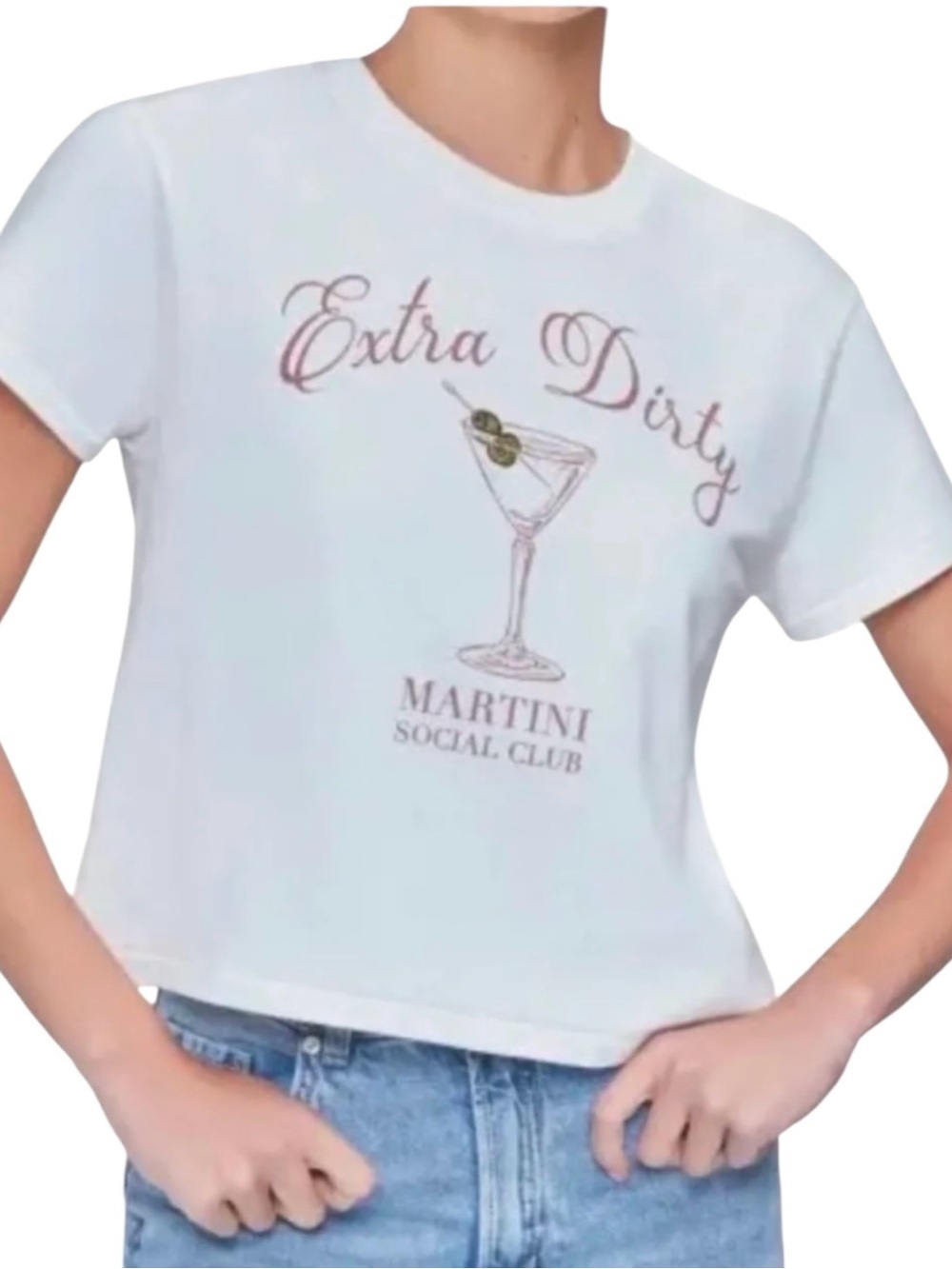 Wild Fox Boxy Graphic T-shirt S Extra Dirty Martini Social Club Jamie Tee Retro